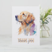 Carte de remerciements Golden Retriever (Debout devant)