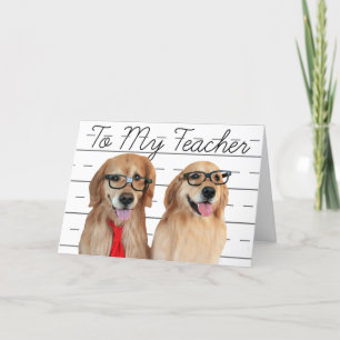 Carte De Remerciements Golden Retriever Appréciation de l'enseignant Merc