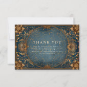 Carte De Remerciements Golden Starry Night Wedding (Devant)