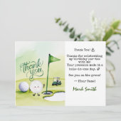 Carte De Remerciements Golf Anniversaire Par fête de tee (Debout devant)