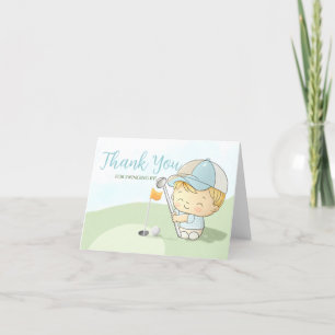 Carte De Remerciements Golf Baby Shower Cute Boy Par-Tee Coed Party