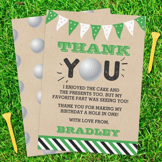 Carte De Remerciements Golf Ball N'Importe Quel Âge Anniversaire