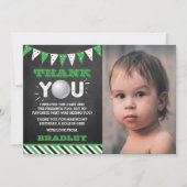 Carte De Remerciements Golf Ball N'importe quel âge Photo anniversaire (Devant)