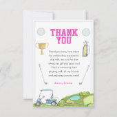 Carte De Remerciements Golf Girl Anniversaire (Devant)