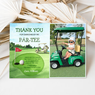Carte De Remerciements Golf Green Hole-In-One Anniversaire Photo Par-tee