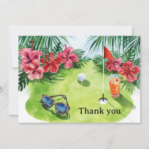 Carte De Remerciements Golf Hawaï sur le thème d'une fête d'anniversaire 