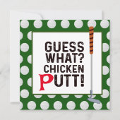 Carte De Remerciements Golf Invité What Chicken Putt Drôle Salutation Gol (Devant)
