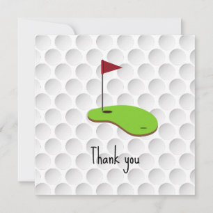 Carte De Remerciements Golf Let's Par tee avec drapeau de golf sur vert b