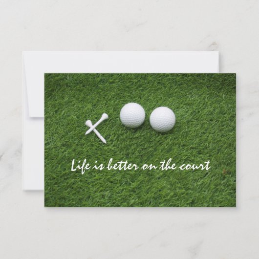 Carte De Remerciements Golf Life est mieux sur le terrain de golf (Devant)