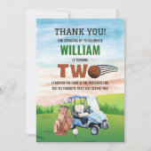 Carte De Remerciements Golf PAR-TEE 2e anniversaire (Devant)