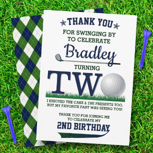 Carte De Remerciements Golf PAR-TEE 2e anniversaire