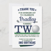 Carte De Remerciements Golf PAR-TEE 2e anniversaire (Devant)