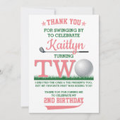 Carte De Remerciements Golf PAR-TEE 2e anniversaire (Devant)