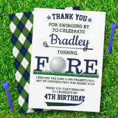 Carte De Remerciements Golf PAR-TEE 4e anniversaire
