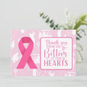 Carte De Remerciements Golf sensibilisation au cancer du sein thème rose (Debout devant)