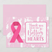 Carte De Remerciements Golf sensibilisation au cancer du sein thème rose (Devant / Derrière)