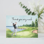 Carte De Remerciements Golf sur le terrain de golf (Debout devant)
