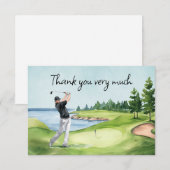 Carte De Remerciements Golf sur le terrain de golf (Devant / Derrière)