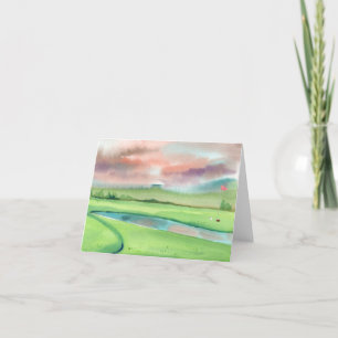 Carte De Remerciements Golf Watercolor