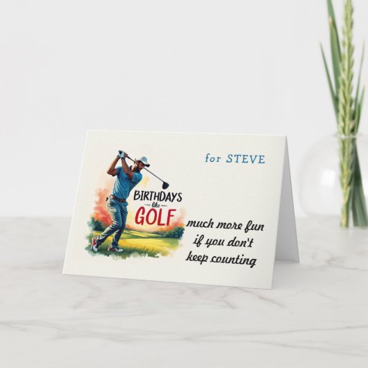 Carte De Remerciements Golfer Funny voeux d'anniversaire Golf plaisanteri (Devant)