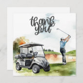 Carte De Remerciements Golfeur (Devant / Derrière)