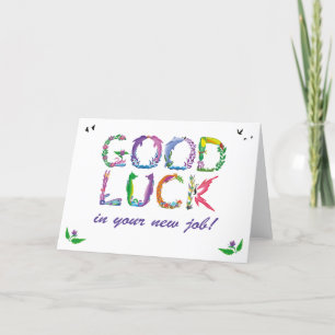 Carte De Remerciements Good Luck in new job - l'art des mots tropicaux