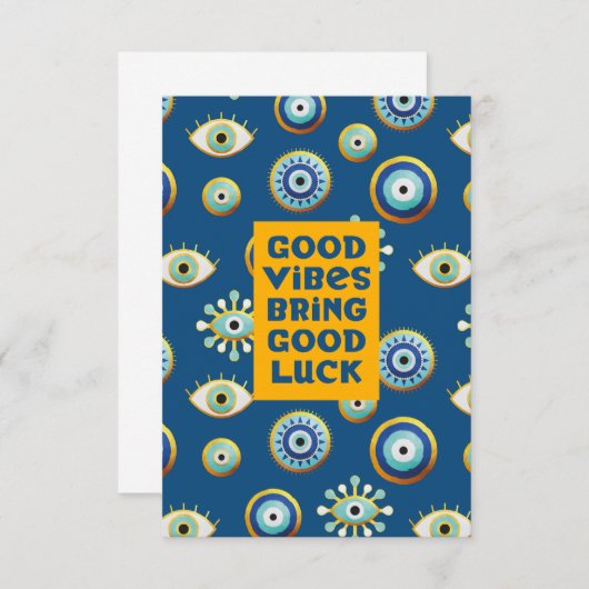 Carte De Remerciements Good Vibes Apportez une bonne chance mauvaise cart (Devant / Derrière)