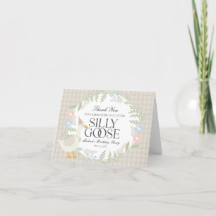 Carte De Remerciements Goose soie beige Floral En vichy Anniversaire