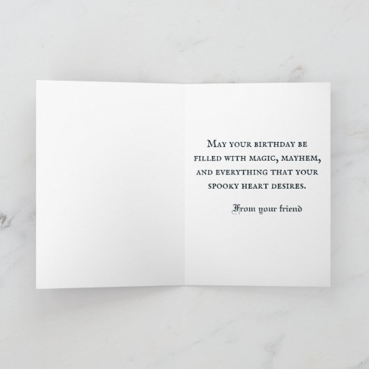 Carte De Remerciements Goth Birthday Card - Château Éffrayant Birthday Ca (Intérieur)