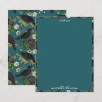 Goth Crows et Roses noirs Profond Turquoise Motif