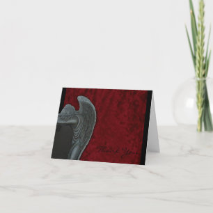 Carte De Remerciements Gothic Angel on Red Velvet Wedding Thank You