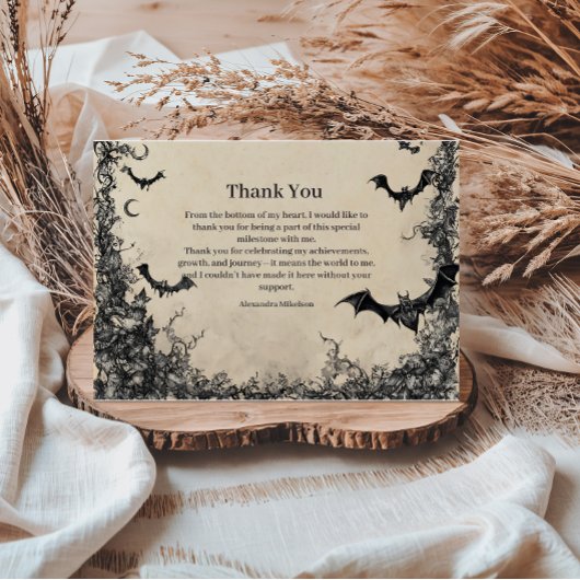 Carte De Remerciements Gothic Arch Midnight Birthday