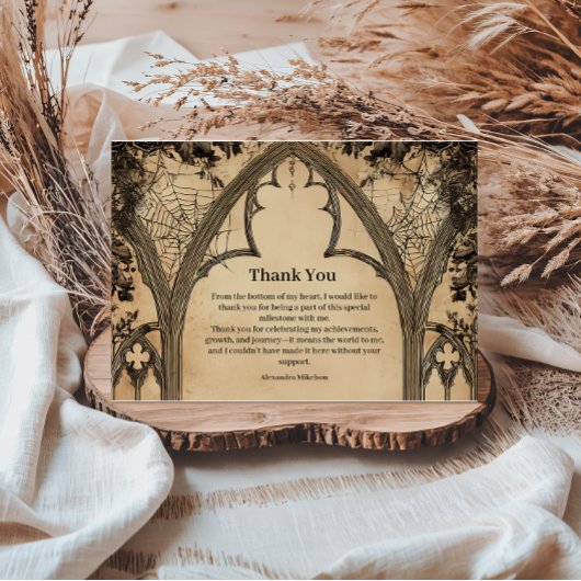 Carte De Remerciements Gothic Arch Midnight Birthday