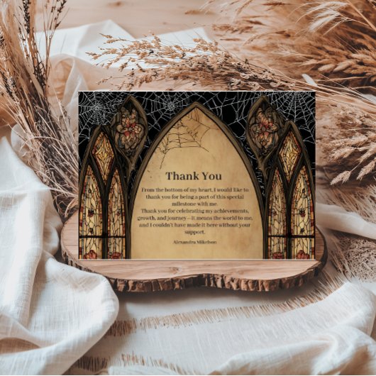 Carte De Remerciements Gothic Cathedral Midnight Birthday
