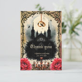 Carte De Remerciements Gothic Moon –Eternal Love Beneath the Midnight Sky (Debout devant)