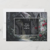 Carte De Remerciements Gothic Ruins Roses Floral Monogram Wedding (Dos)