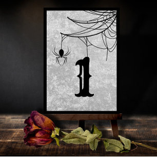 Carte De Remerciements Gothic Wedding Spider Web Halloween Table Number