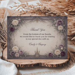 Carte De Remerciements Gothique Floral Romantique