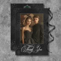 Gothique foncé Noir Floral Satin Damas Vert