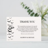 Carte De Remerciements Gothique Halloween Black Bat Mariage Bienvenue (Debout devant)