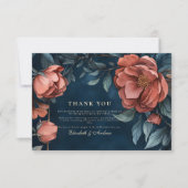 Carte De Remerciements Gothique Moody Floral Mariage (Devant)