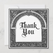 Carte De Remerciements Gothique Noir Blanc Médiéval Jusqu'À La Mort (Devant)