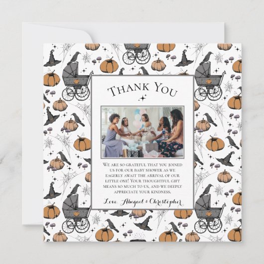 Carte de remerciements gothique victorienne de tra (Devant)