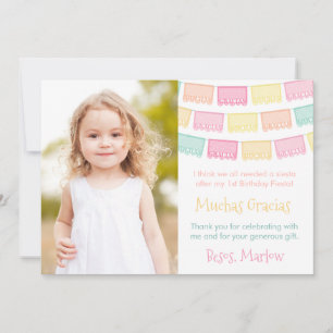 Carte De Remerciements Gracias Colorée Fête Mexicaine Photo Anniversaire