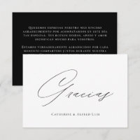 Gracias Élégante calligraphie noir blanc Mariage