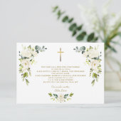 Carte De Remerciements Gracias florales blanches Con Oración Bautizo (Debout devant)