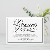 Carte De Remerciements Gracias Modern Photo Funérailles espagnoles (Debout devant)