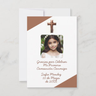 Carte De Remerciements Gracias por Celebrar Mi Primera Comunión con Foto