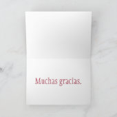 Carte De Remerciements Gracias rouge et blanc Rose (Intérieur)