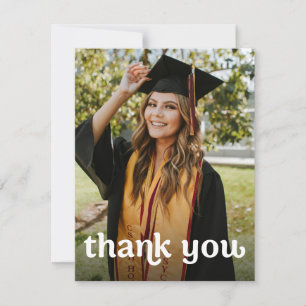 Carte De Remerciements Grad bouchon Gold tassel Vertical Photo Graduation
